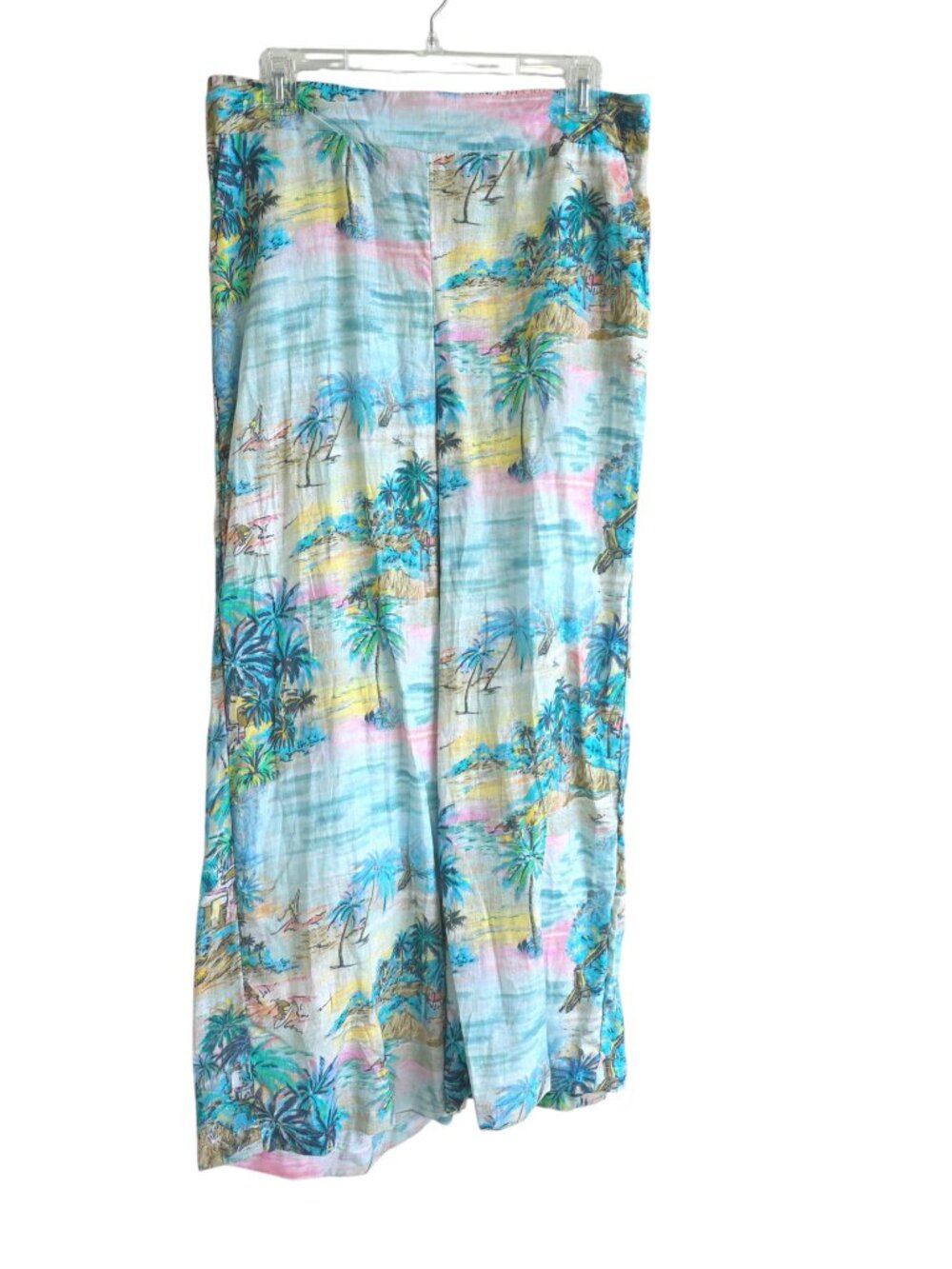 NWT C & C California wide-leg tropical print beach pants summer light weight - Picture 13 of 13